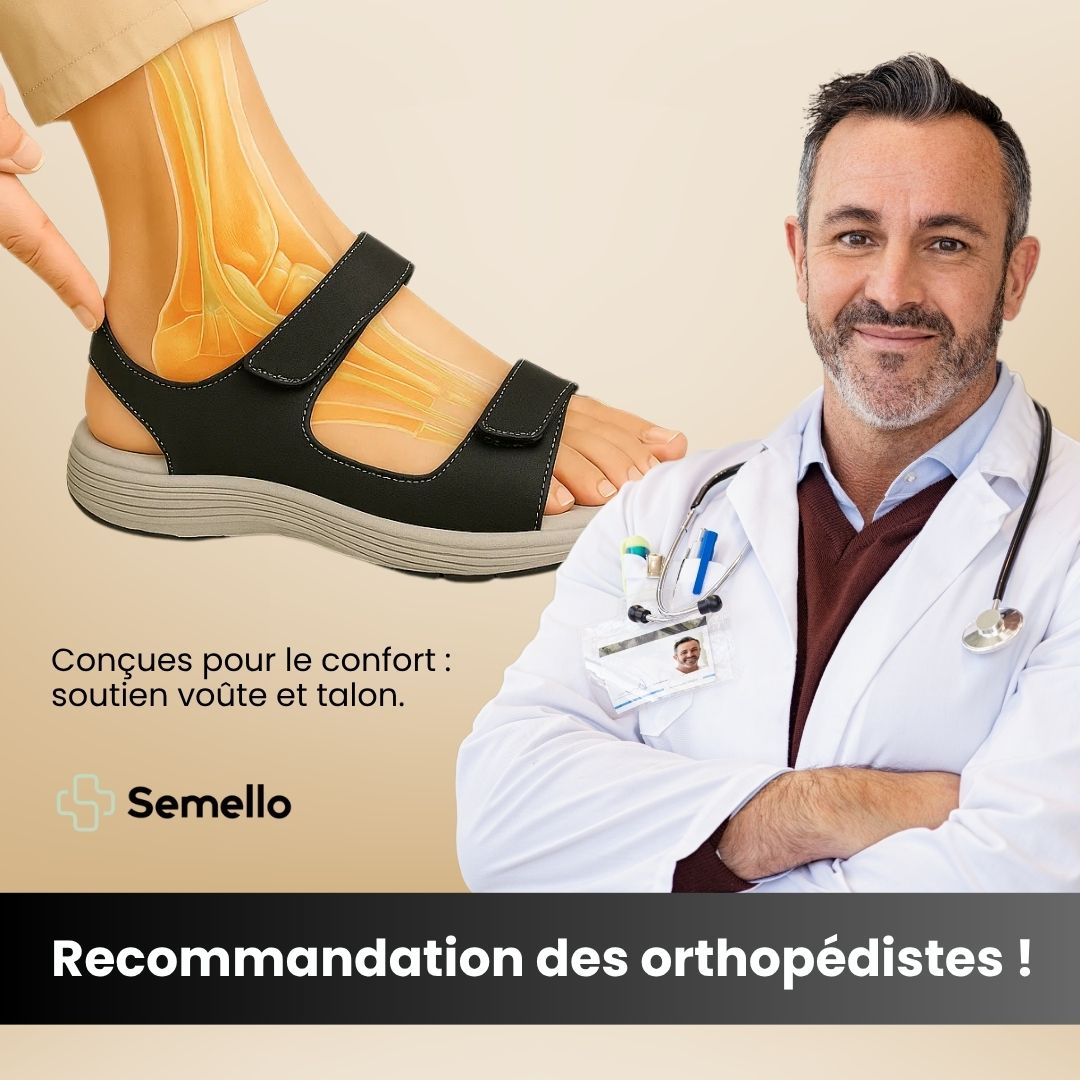 Women's orthopedic sandals with adjustable straps across the instep and toes