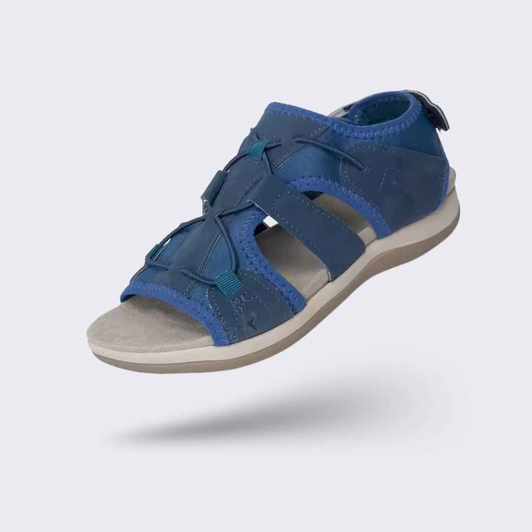 Women's orthopedic sandals with cushioned footbeds, in sky blue, pink, blue, black and purple