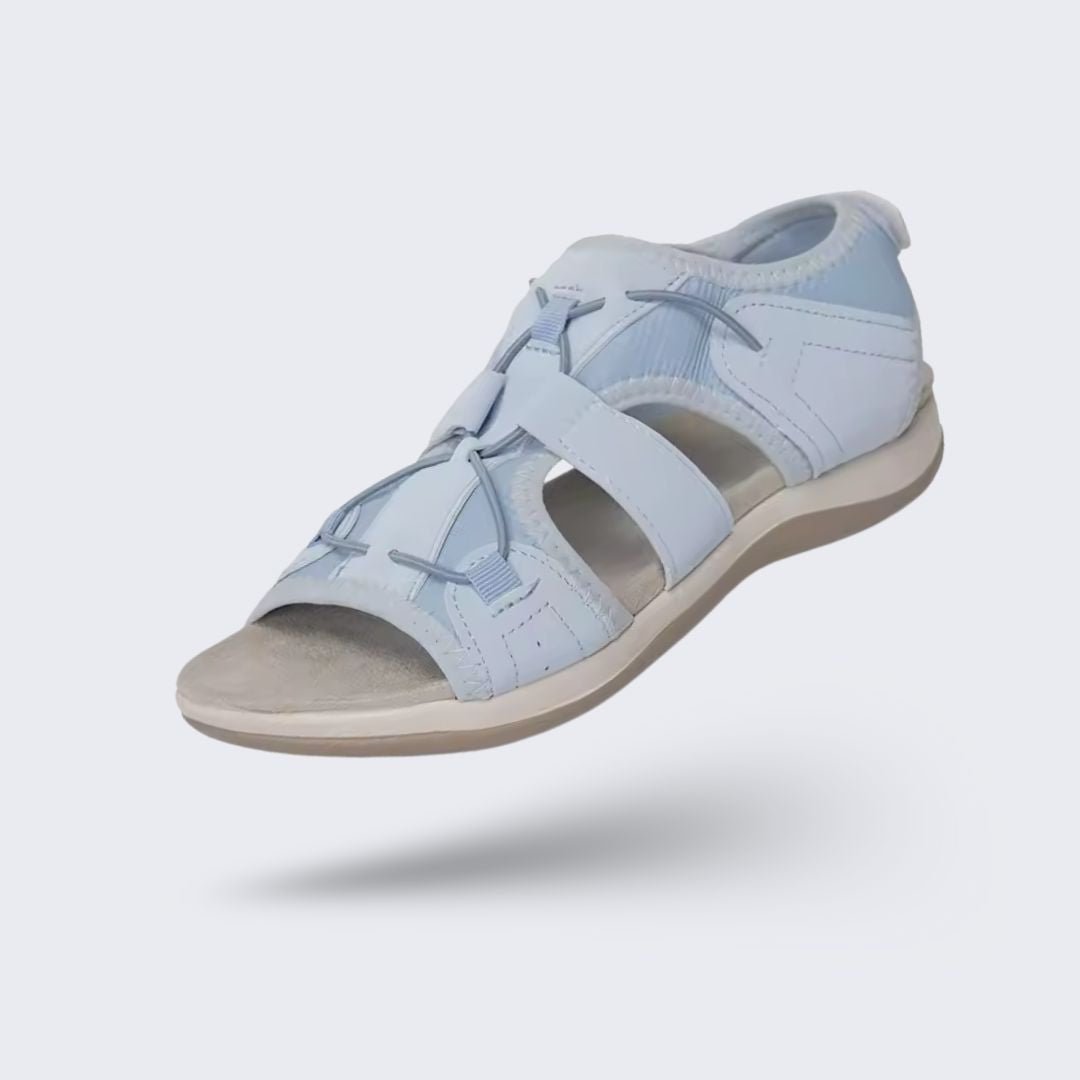 Women's orthopedic sandals with cushioned footbeds, in sky blue, pink, blue, black and purple