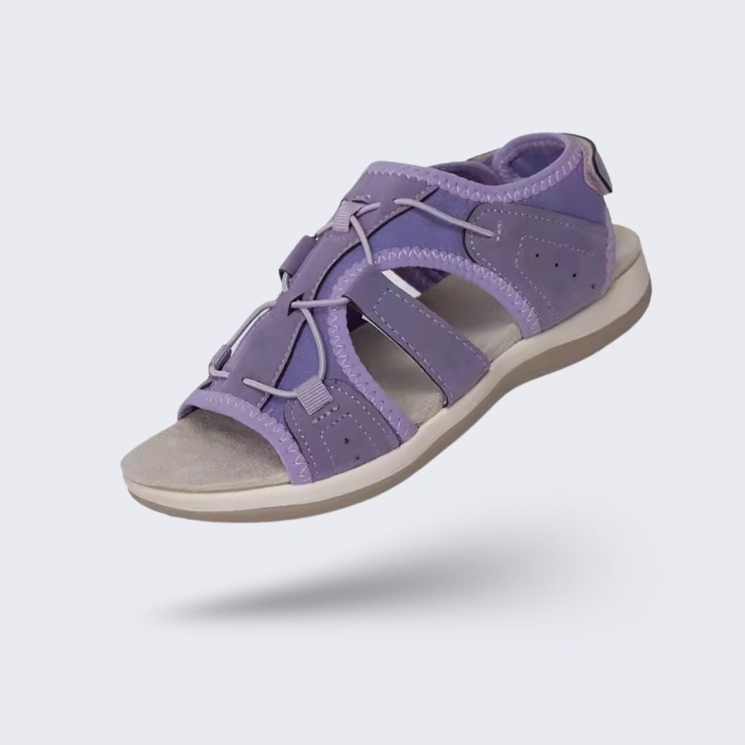 Women's orthopedic sandals with cushioned footbeds, in sky blue, pink, blue, black and purple