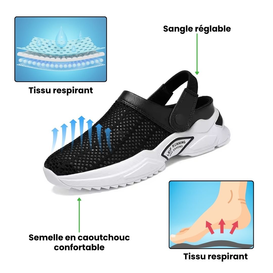 Men's orthopedic sandals with wide hook-and-loop straps and a molded footbed