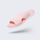 Gray wedge sandals for women with a padded footbed and an adjustable buckle