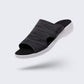 Gray wedge sandals for women with a padded footbed and an adjustable buckle