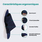 Blue, gray and pink wedge sandals with a supportive contoured footbed and raised heel