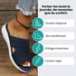 Blue, gray and pink wedge sandals with a supportive contoured footbed and raised heel