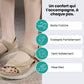 Orthopedic wedge sandals with a raised heel and cushioned footbed, in khaki, gray and blue