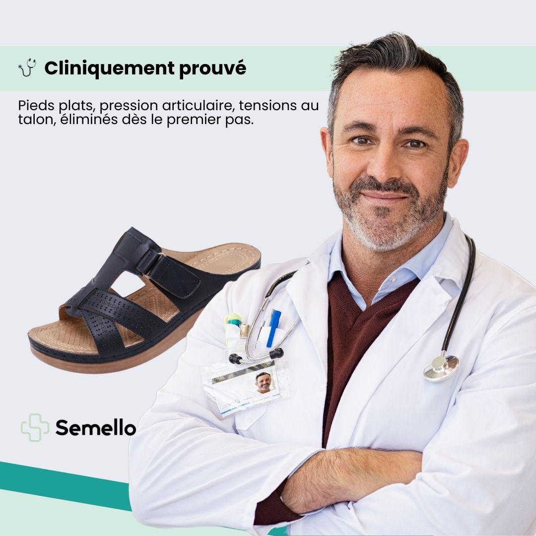 Orthopedic sandals on a raised wedge heel with a supportive contoured footbed