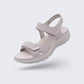Orthopedic support sandals in blue, black and gray with a raised arch and a deep heel cup