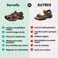 Men's orthopedic summer sandals with adjustable straps, in light brown, black, gray and navy