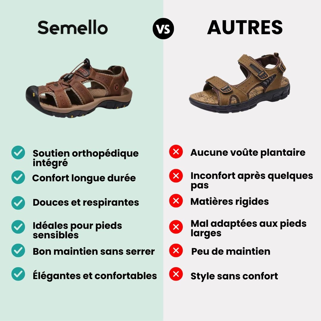 Men's orthopedic summer sandals with adjustable straps, in light brown, black, gray and navy