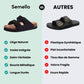 Summer sandals on a cork sole with a molded arch support under the foot