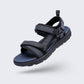 Orthopedic summer sandals in black, blue and green with a contoured footbed and adjustable straps