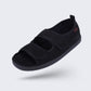 Gray and black open summer sandals for diabetic feet with wide adjustable straps