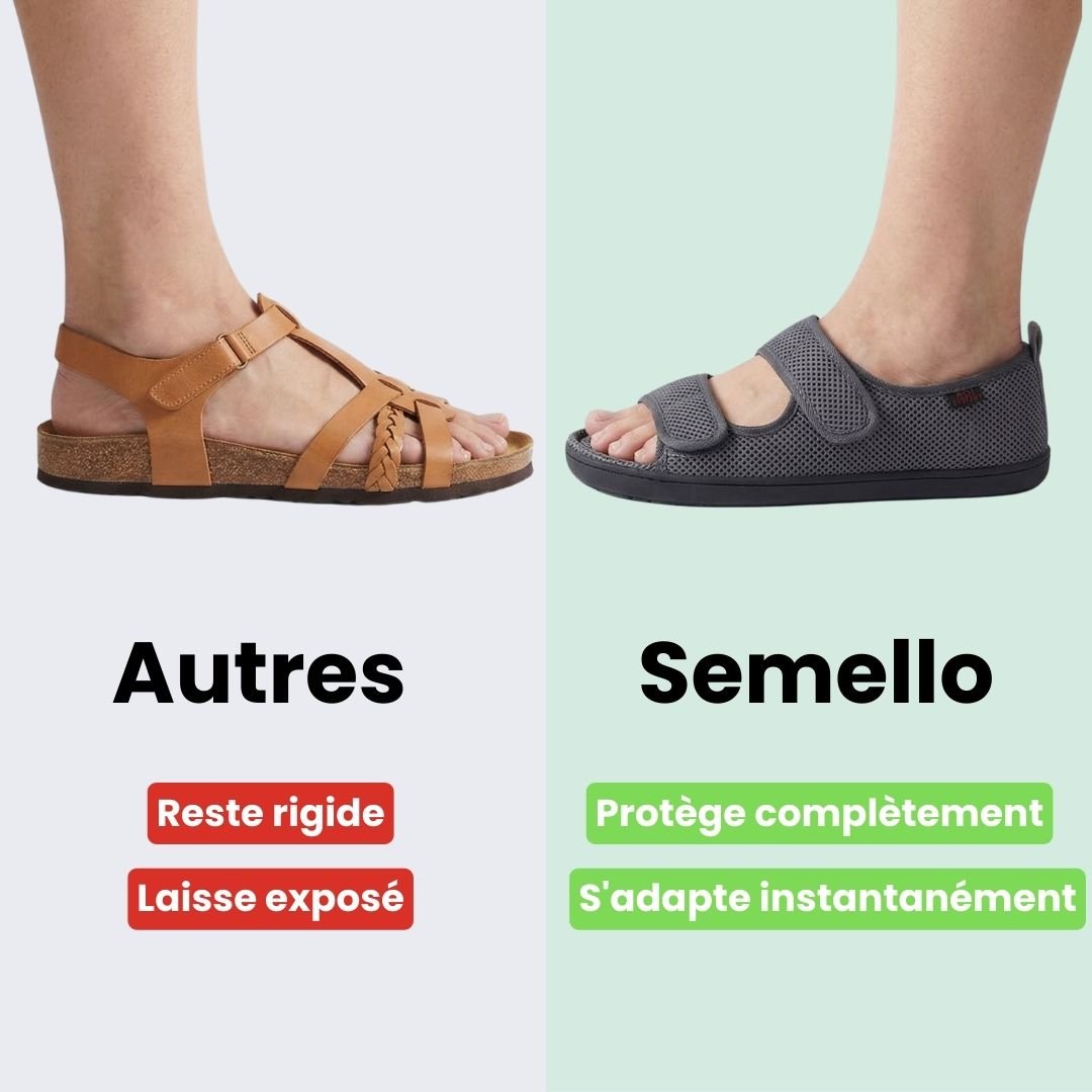 Gray and black open summer sandals for diabetic feet with wide adjustable straps