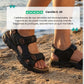 Women's orthopedic leather sandals in black, brown and yellow with adjustable straps over the instep