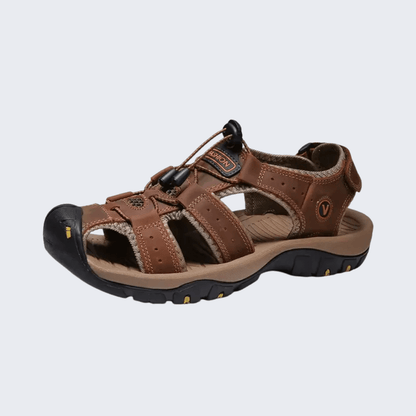 Men's summer sandals with wide adjustable straps and a cushioned arch support
