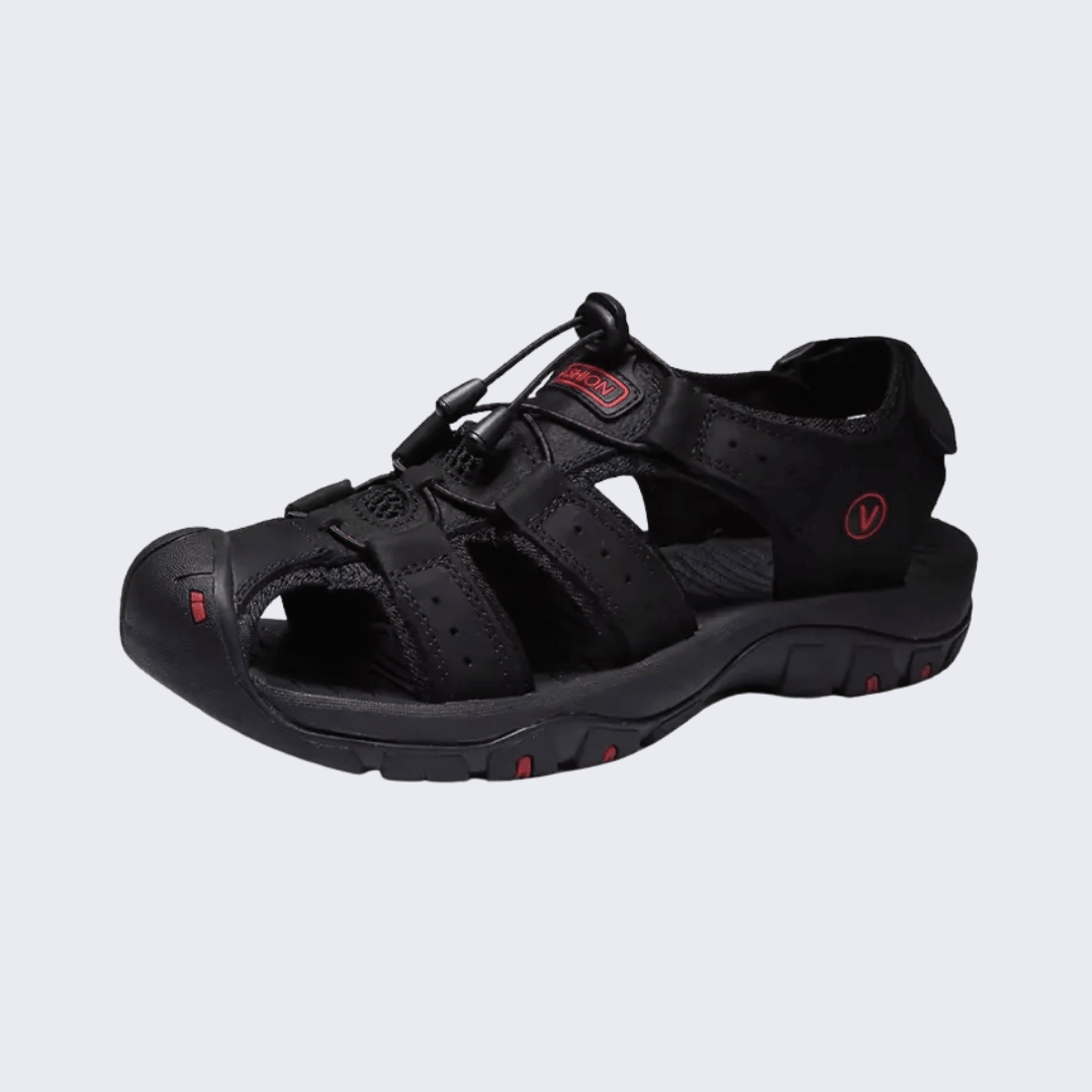 Men's summer sandals with wide adjustable straps and a cushioned arch support