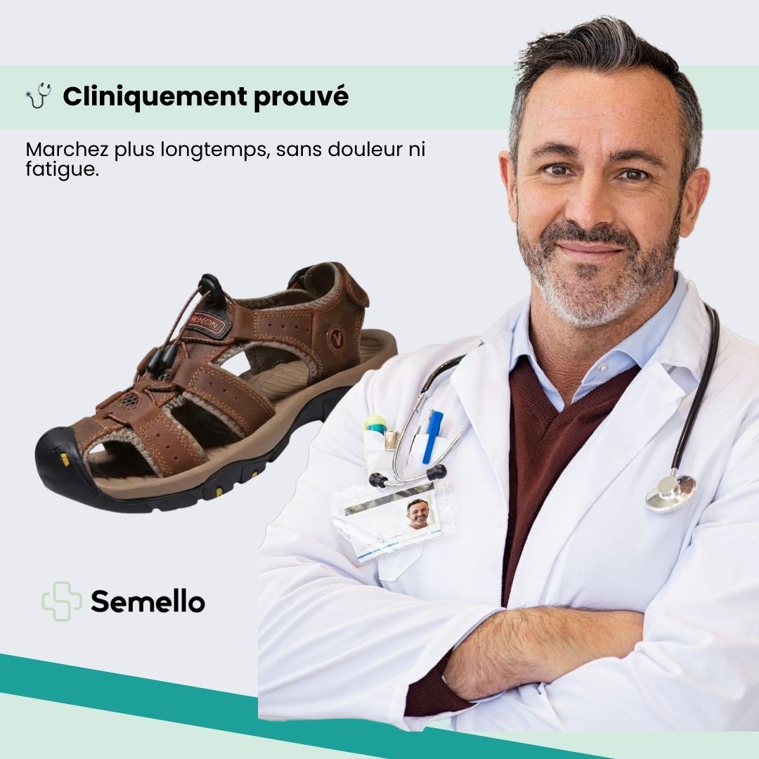 Men's summer sandals with wide adjustable straps and a cushioned arch support