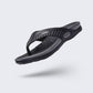 Black orthopedic sandals for men with adjustable straps across the instep