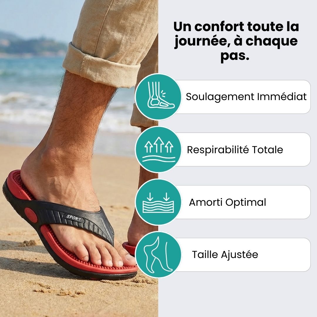 Black orthopedic sandals for men with adjustable straps across the instep