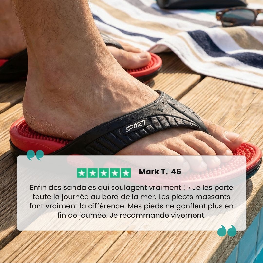 Black orthopedic sandals for men with adjustable straps across the instep