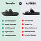 Orthopedic sandals with adjustable buckle straps over the instep and a contoured footbed