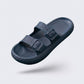 Orthopedic sandals with adjustable buckle straps over the instep and a contoured footbed