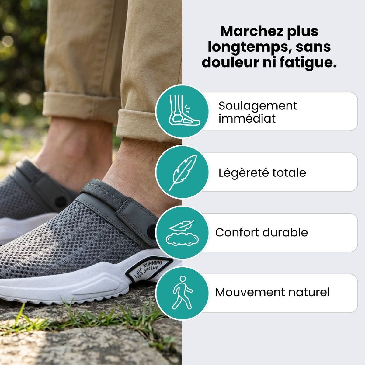 Orthopedic sandals with adjustable straps and a molded arch support footbed, in gray, blue or black