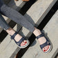 Women's orthopedic sandals with wide straps and a roomy toe box, in black, blue and gray
