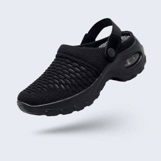 Lightweight orthopedic slide sandals with a cushioned contoured footbed