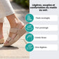 Lightweight orthopedic sandals in beige, black and blue with a molded arch-support footbed