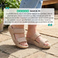 Lightweight orthopedic sandals in beige, black and blue with a molded arch-support footbed