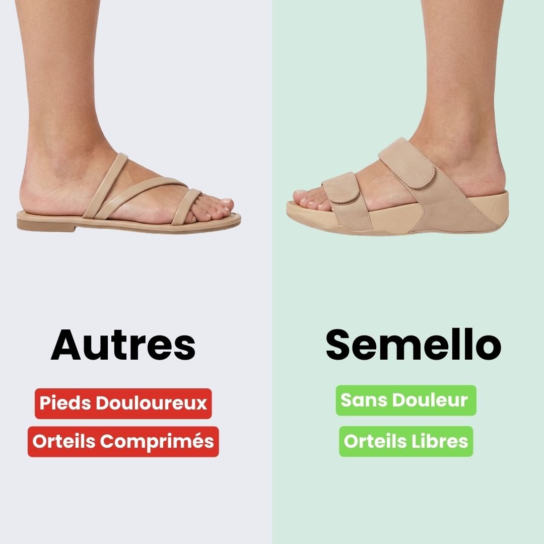Lightweight orthopedic sandals in beige, black and blue with a molded arch-support footbed