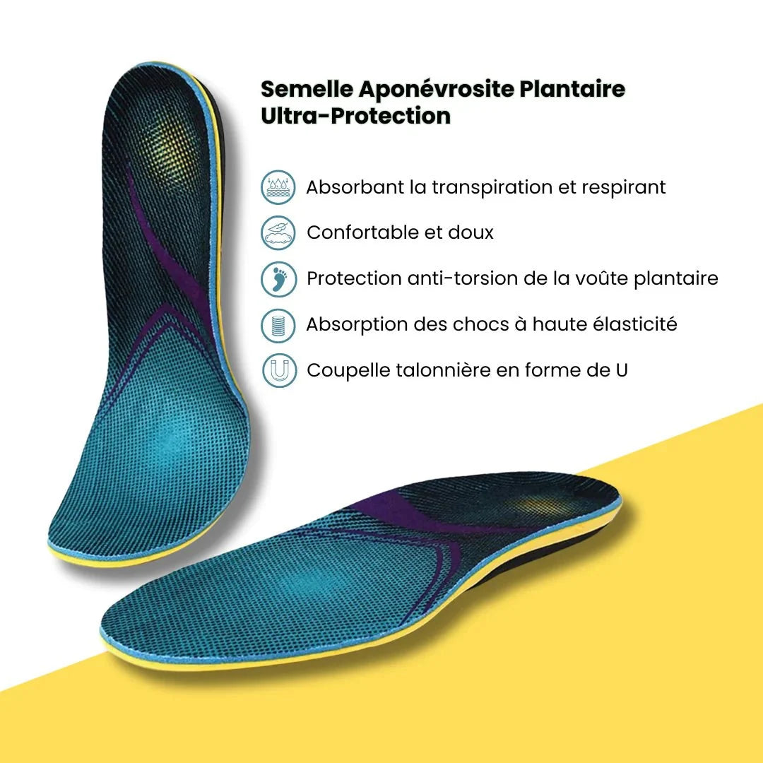Everyday plantar fasciitis insoles with a molded arch, trimmed to fit inside the shoe