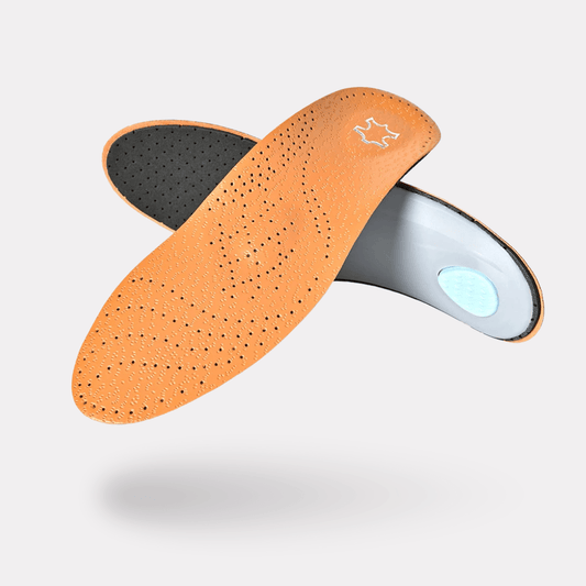Leather insoles with a breathable surface and low arch support for the shoe