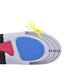 Gel insoles with a thick cushioned heel pad, slid inside the shoe
