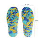 Kids orthopedic insoles with a raised arch, sized to fit inside children's shoes