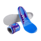 Gel insoles with silica cushions under the heel and the ball of the foot