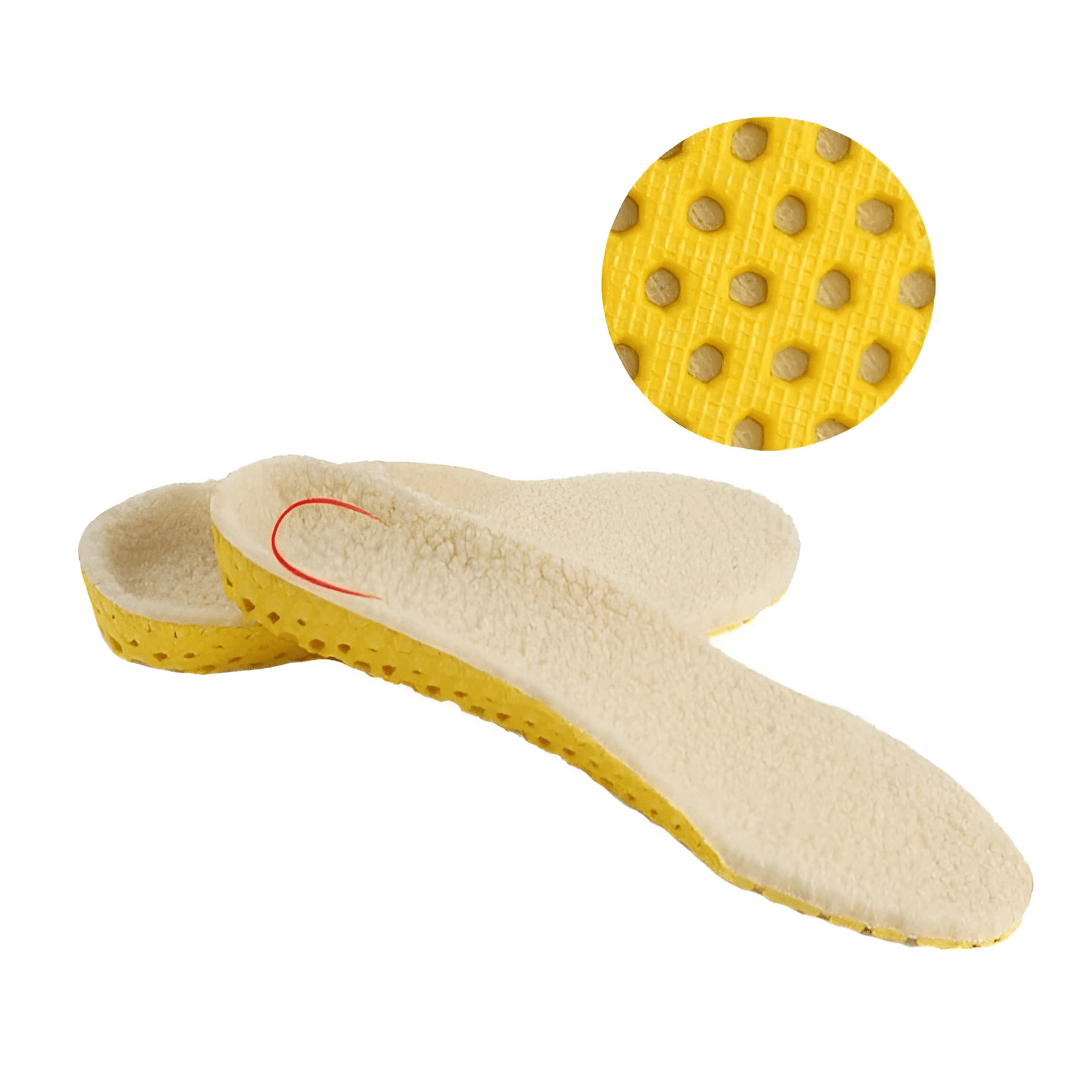 Pair of wool winter insoles that line the inside of the shoe for warmth