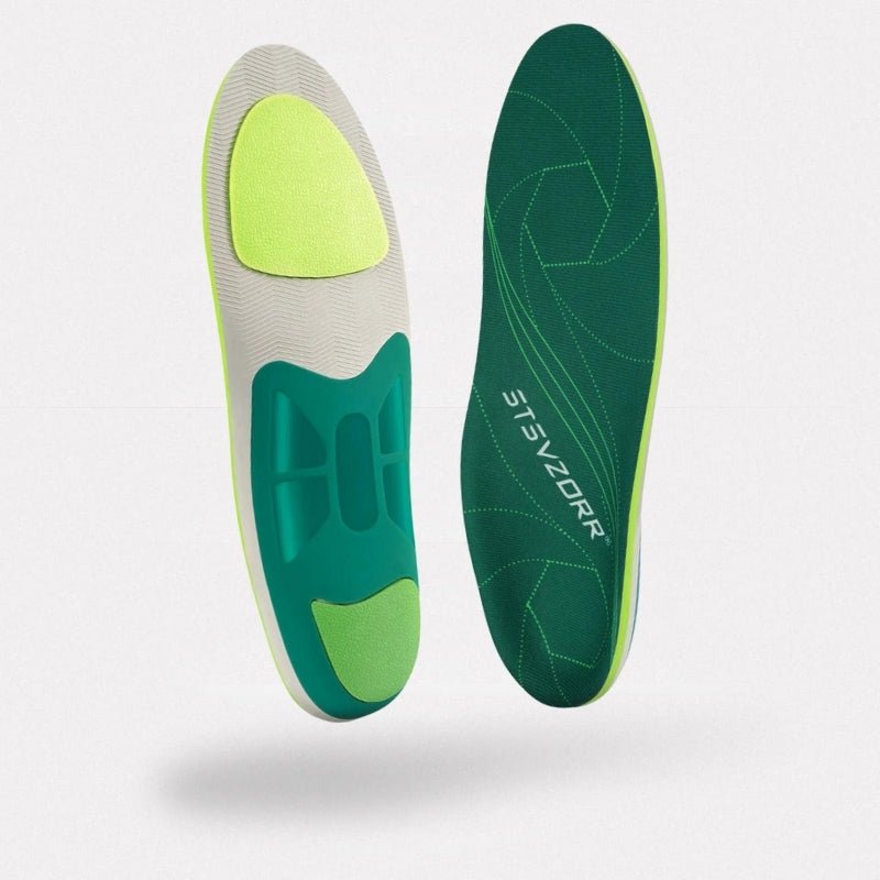EVA insoles for flat feet with a firm molded arch running the length of the footbed