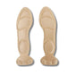Slim nude and black insoles that cushion the ball of the foot inside high heels