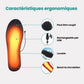 Electric heated insoles with a warming element under the foot, slipped inside work boots