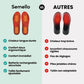 Heated insoles that warm the sole of the foot, sized to sit inside hiking and hunting boots