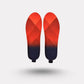 Heated insoles that warm the sole of the foot, sized to sit inside hiking and hunting boots