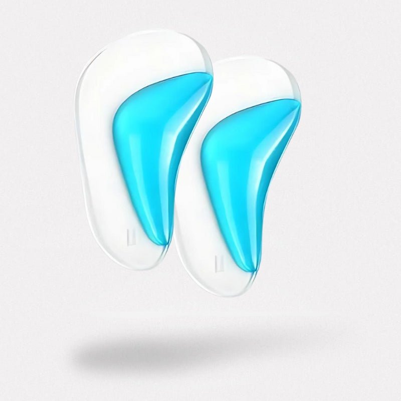 Kids orthopedic insoles with a raised arch and cupped heel for flat feet