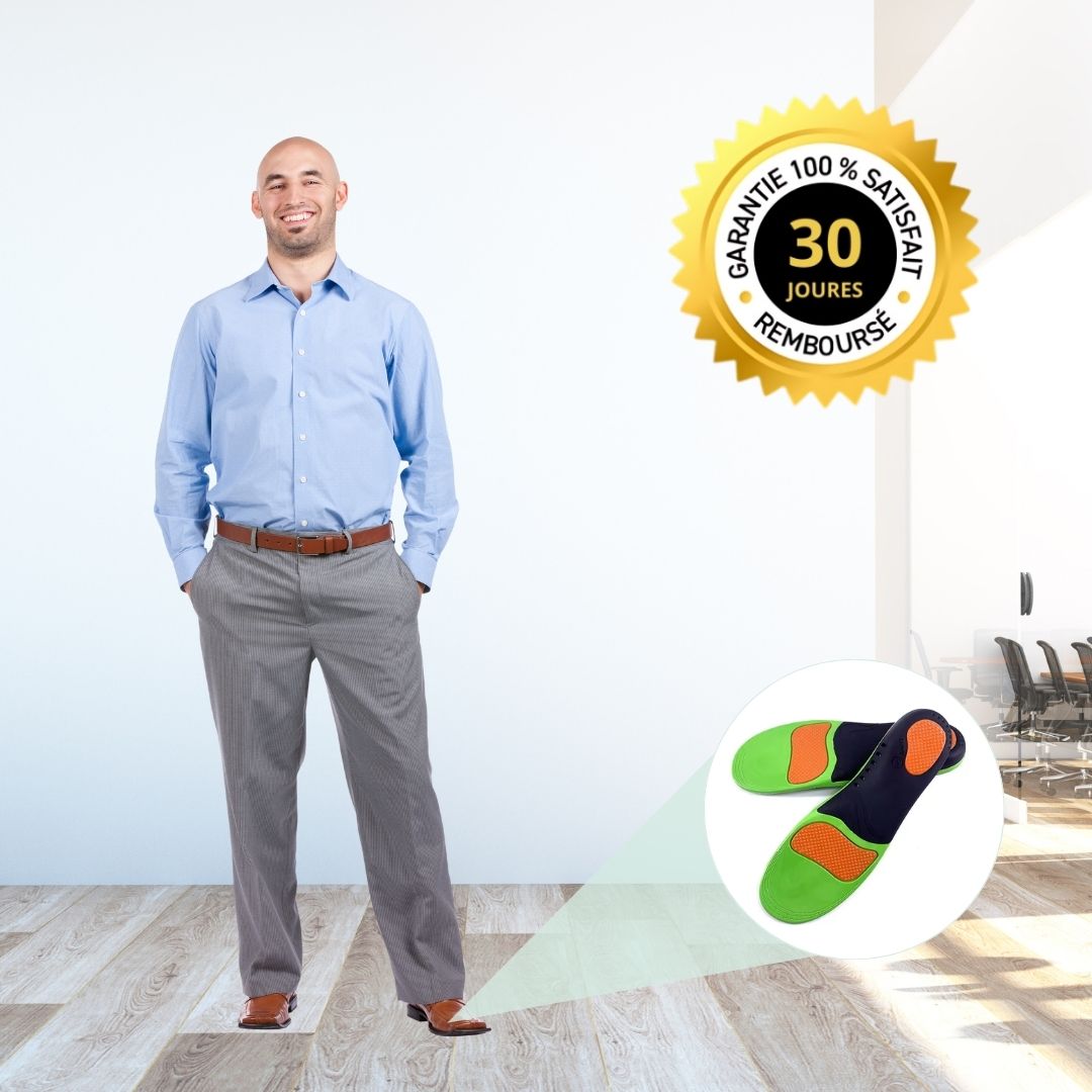 Full-length insoles for plantar fasciitis with a firm arch support and a padded heel