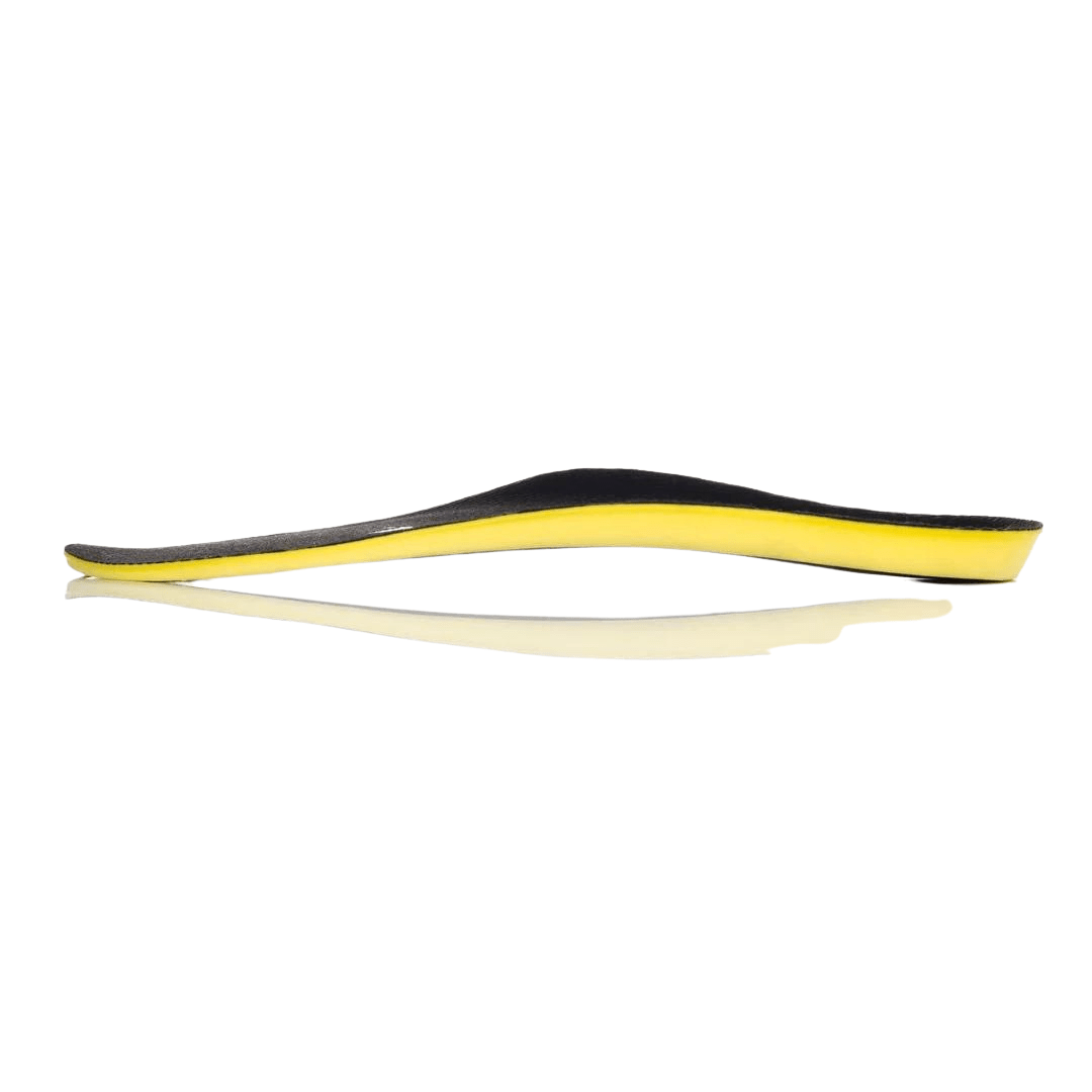 Thin carbon fiber insoles that slide inside the shoe for rigid arch support