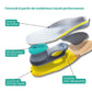 Heel spur insoles with a cushioned cup that cradles the heel inside any shoe