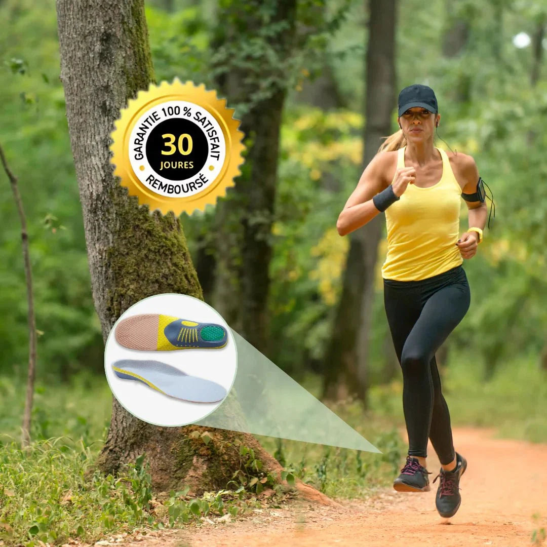 Heel spur insoles with a cushioned cup that cradles the heel inside any shoe