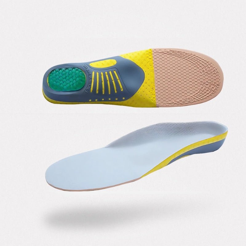 Heel spur insoles with a cushioned cup that cradles the heel inside any shoe